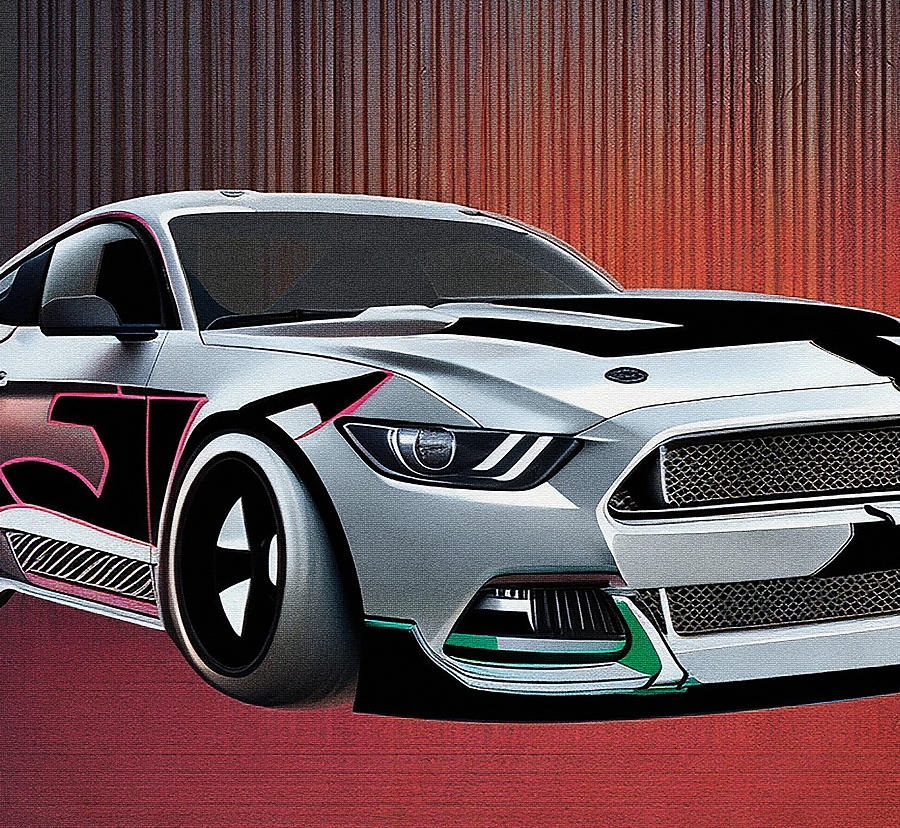 Ford Mustang Rtr Ford Ford Mustang Silver Muscle Pop Art Midcentury ...