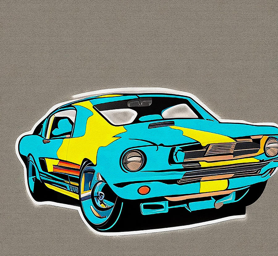 Ford Mustang Shelby Ford Ford Mustang Muscle Pop Art Midcentury Modern ...