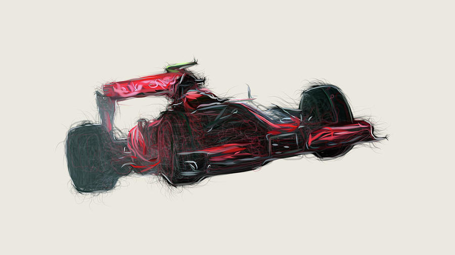 Formula1 McLaren MP4 24 Car Drawing Digital Art by CarsToon Concept ...