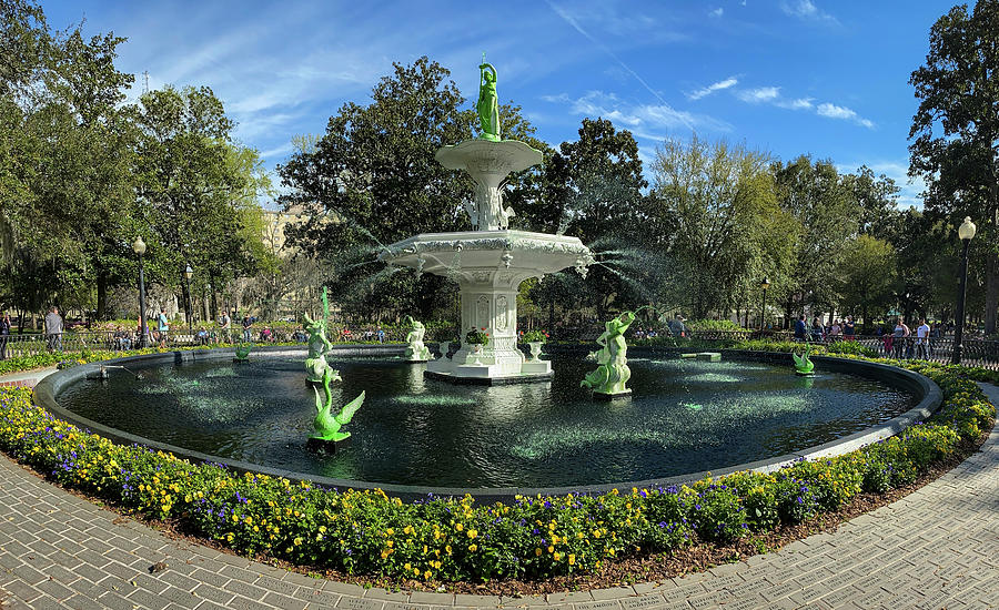 Forsyth Park Fountain Ready for St. Patricks Day, Savannah, Geor #2 Photograph by Dawna Moore Photography