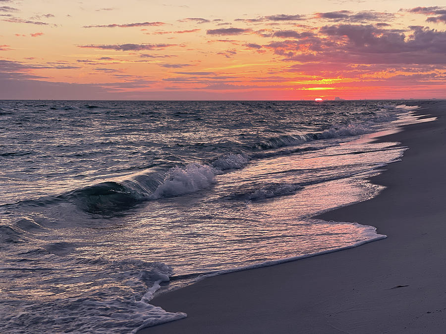 Fort Pickens Beach Sunset, Gulf Island National Seashore, Florida #2 Photograph by Dawna Moore Photography