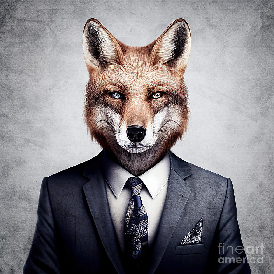 Fox In Business Suit Portrait. Generative AI Photograph By Michal ...