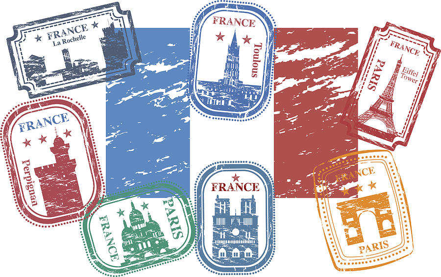France Stamps #2 Drawing by Drmakkoy