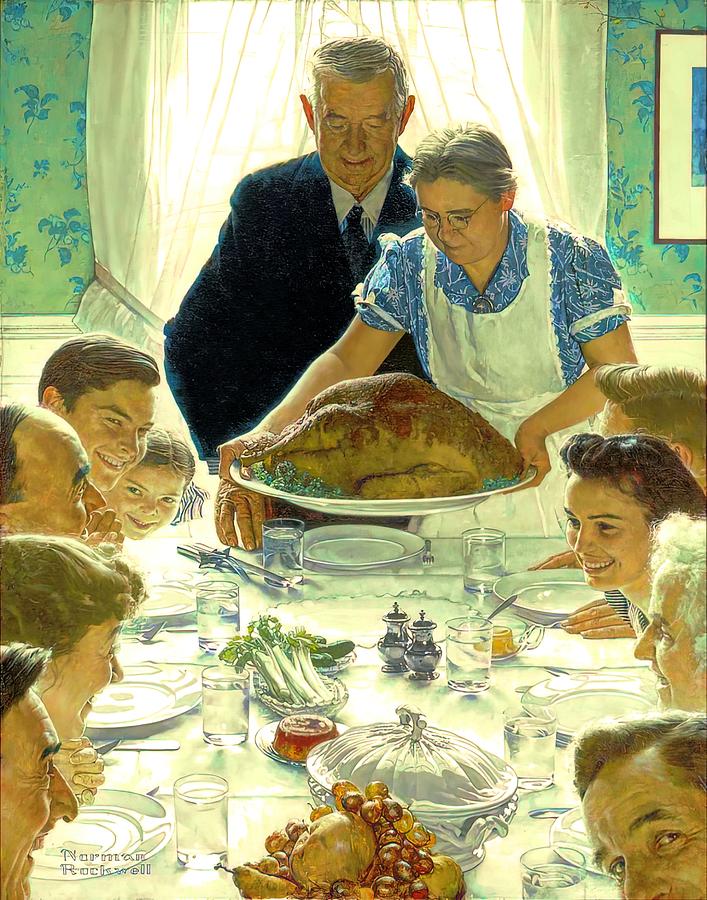 Freedom From Want #2 Painting by Norman Rockwell