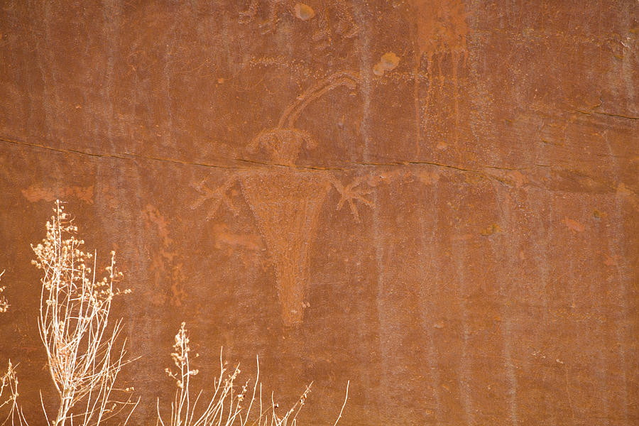 Fremont Petroglyphs etched into sandstone cliffs #2 Photograph by David L Moore