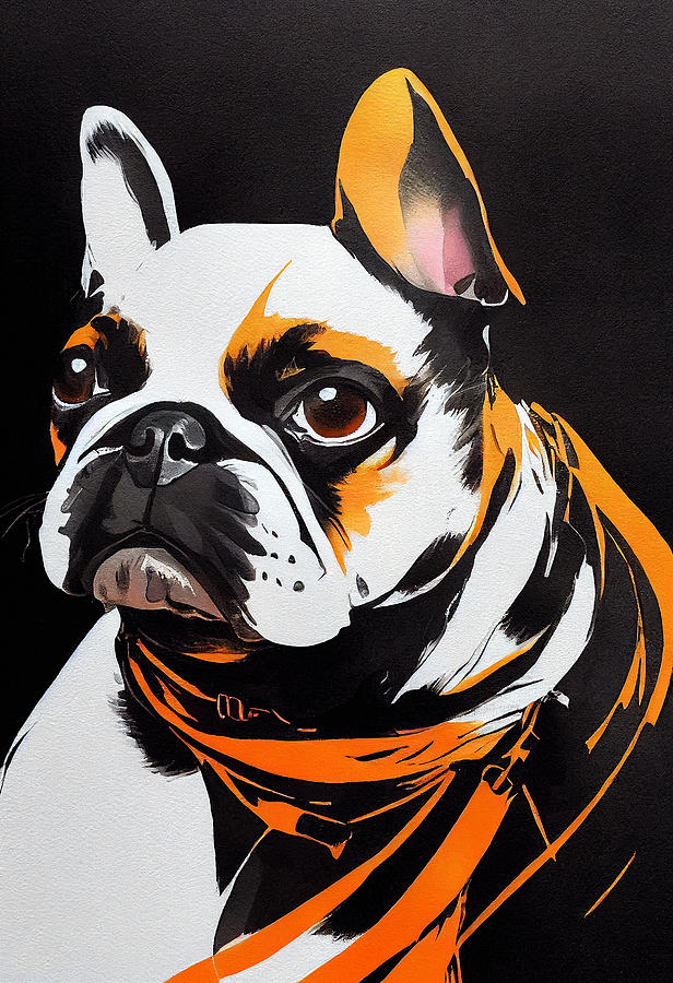 Dog Mixed Media - French bulldog #2 by SampadArt Gallery