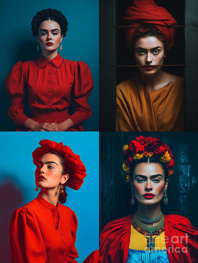 Frida Kahlo scared emotional Surreal Cinematic by Asar Studios Painting ...
