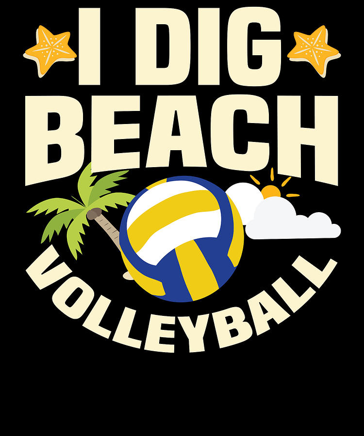 Funny Beach Volleyball Apparel Digital Art by Michael S