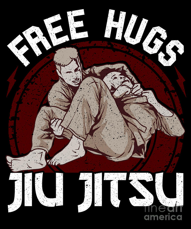 Funny Free Hugs Jiu Jitsu Pun BJJ Martial Arts Digital Art by The ...