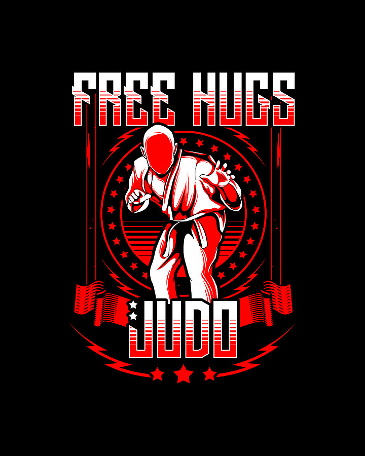 Funny Free Judo Hugs MMA Mixed Martial Arts Pun Digital Art by The