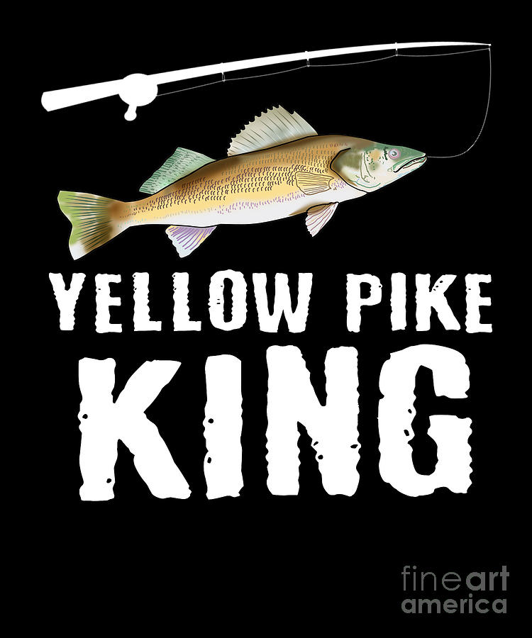 Funny Yellow Pike Fishing Freshwater Fish Lake Gift #2 Digital Art