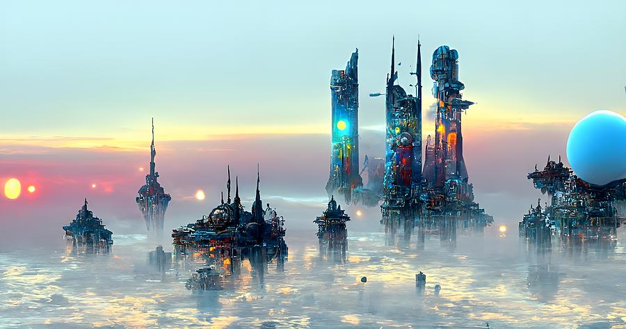 Futuristic City 10 Digital Art by Frederick Butt