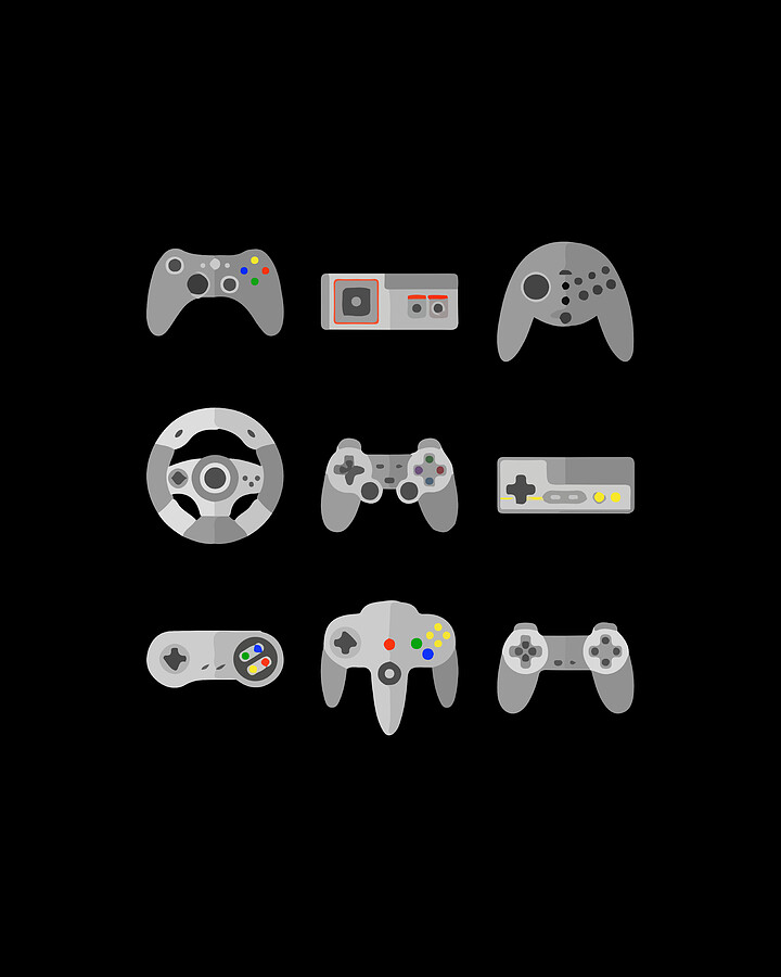 Game Console Vintage Collection Gift Digital Art by Florian Dold Art ...