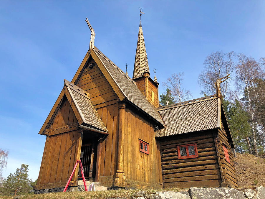 Architecture Photograph - Garmo stave church in Lillehammer in Norway 19.4.2019 #2 by Robert Buchel