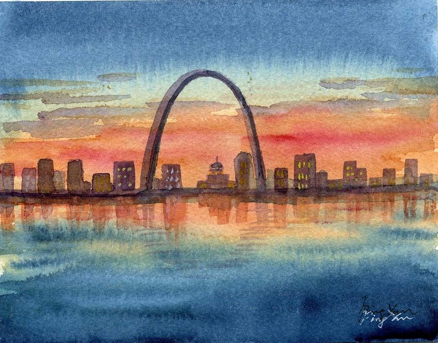 Gateway Arch #3 Painting by Ping Yan