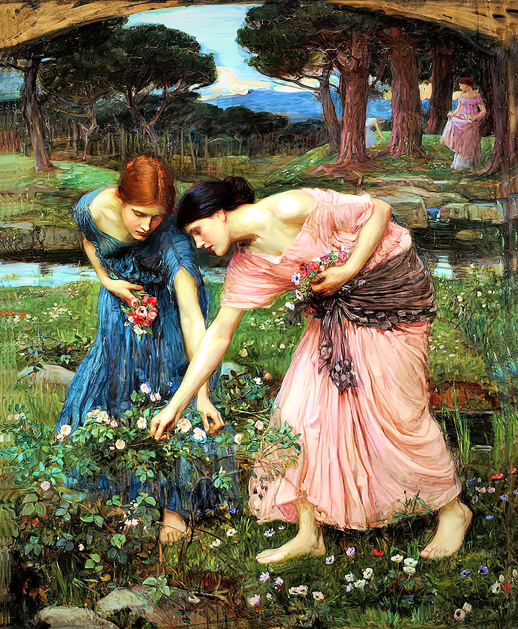 Gather ye Rosebuds While Ye May #2 Painting by John William Waterhouse