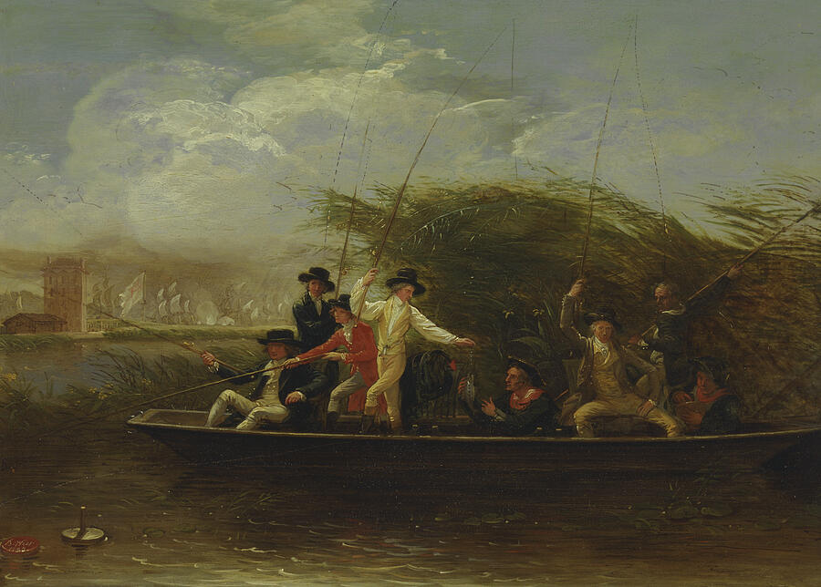 Gentlemen Fishing, from 1794 Painting by Benjamin West