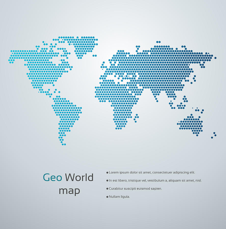 Geometric world map #2 Drawing by Studio-Pro