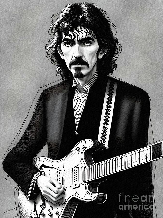 George Harrison, Music Legend Painting by Sarah Kirk - Fine Art America