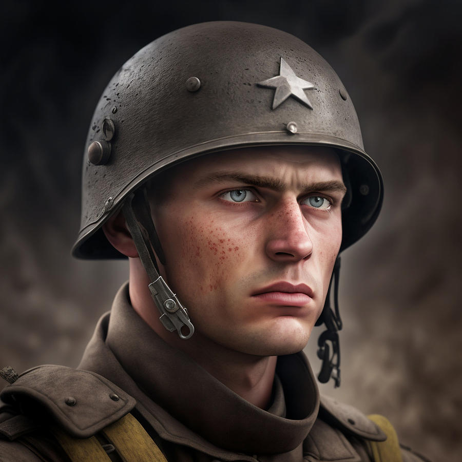 german world war two soldier wearing german hel by Asar Studios ...