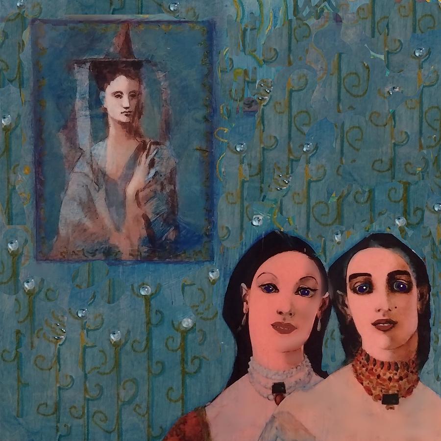 Gertrude and Alice #2 Mixed Media by Linda Lavid