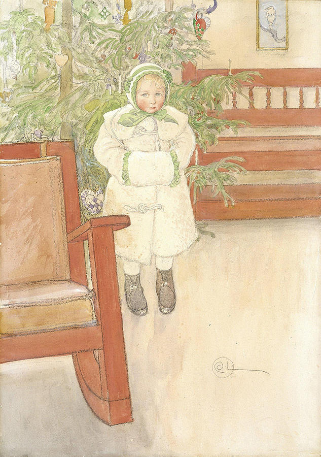 Carl Larsson Painting - Girl and rocking chair  #2 by Carl Larsson