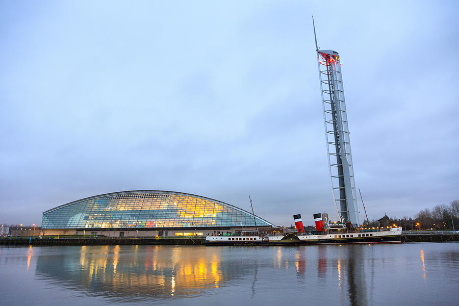 Glasgow Science Centre and Paddle Steamer #2 Photograph by Theasis