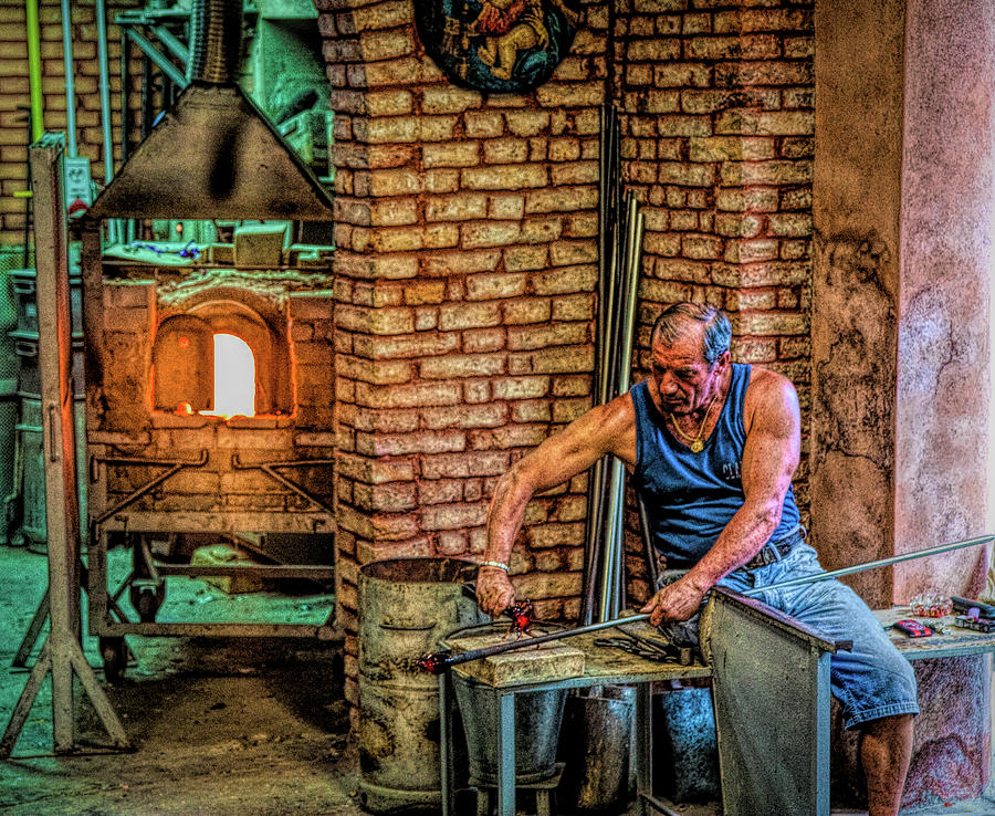 Glass Blower in Murano #2 Photograph by Darryl Brooks