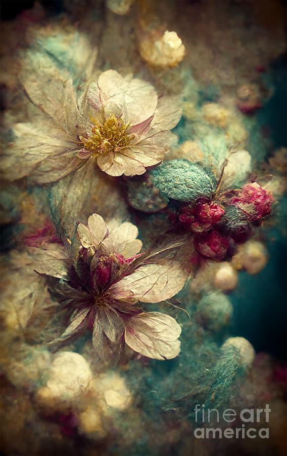 Glitter flowers Digital Art by Sabantha - Pixels Merch