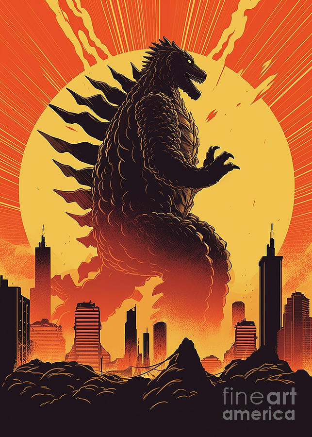 Godzilla King of Monster Movie Poster Digital Art by Hha - Fine Art America