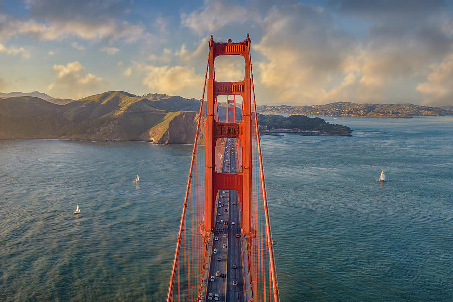 Golden Gate Bridge Photograph - Golden Gate Bridge Golden Hour #2 by Patrick Civello