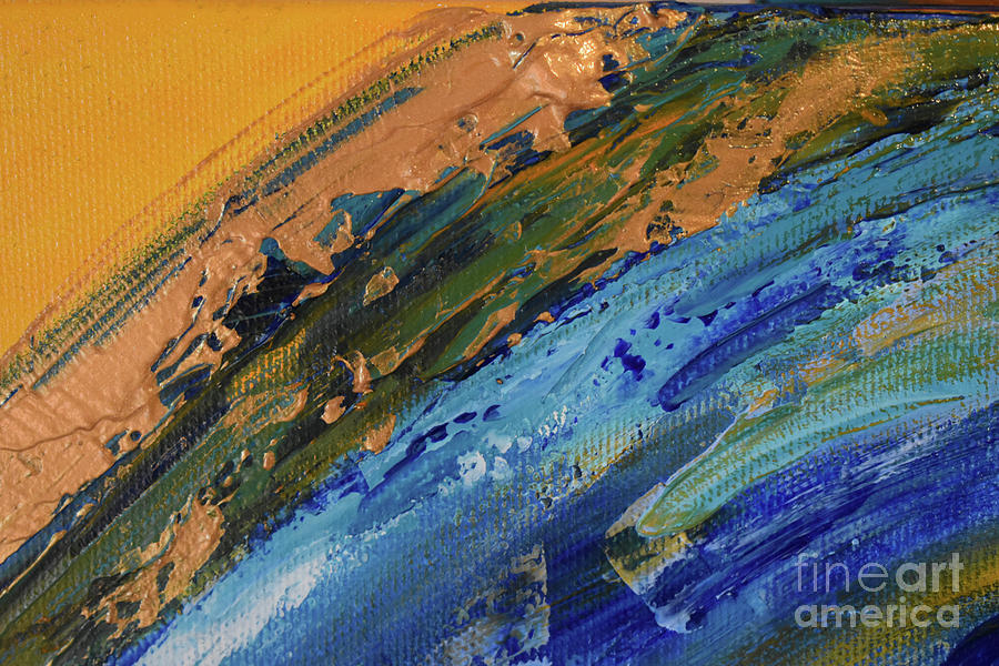 Golden Wave detail #1 Painting by Leonida Arte