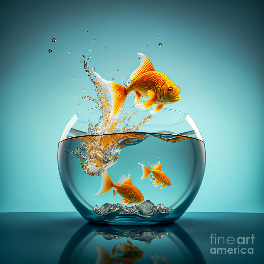 Goldfish in the aquarium Digital Art by Odon Czintos - Fine Art America