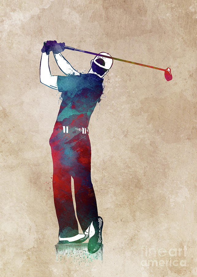 Golf player sport #golf #sport #2 Digital Art by Justyna Jaszke JBJart