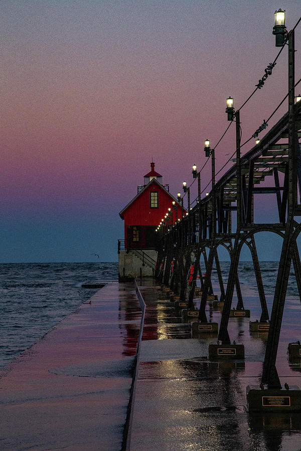 Grand Haven Pier and Lighthouse in Michigan #2 Photograph by Eldon McGraw