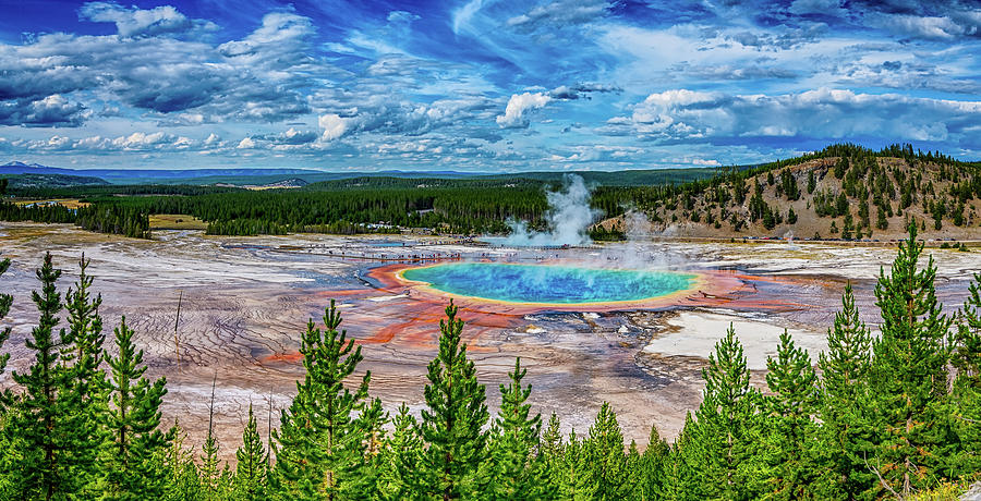 Grand Prismatic Spring In Yellowstone National Park In Wyoming