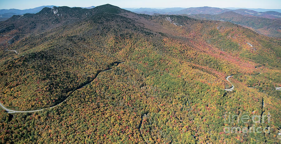 Grandfather Mountain State Park Aerial View During Peak Autumn C #2 Photograph by David Oppenheimer