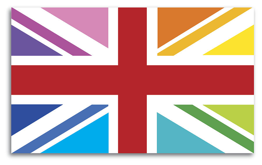 Great Britain Flag Map #2 Drawing by RobinOlimb