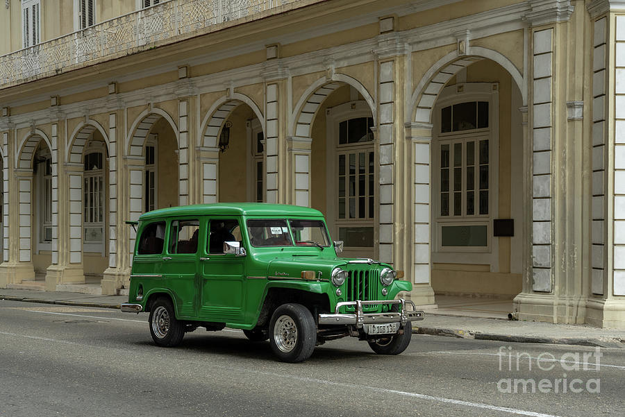 Green classic car in Havana Photograph by Karin Stein - Fine Art America