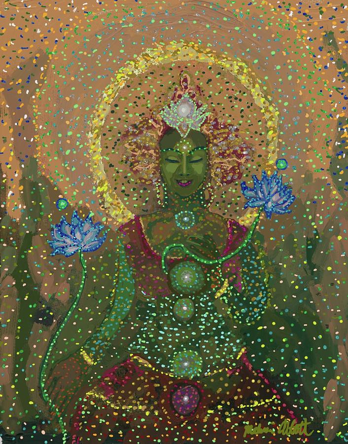 Green Tara #3 Painting by Melissa Abbott
