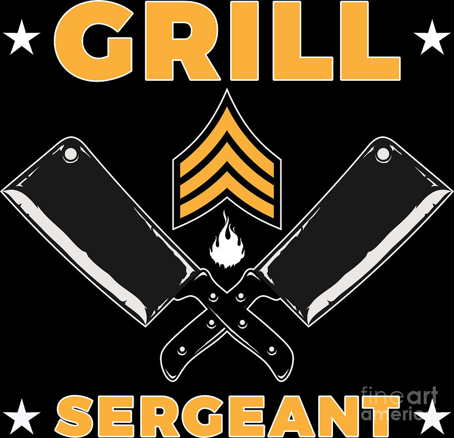 Summer Digital Art - Grill Sergeant Barbecue BBQ Grilling Meat #2 by Mister Tee