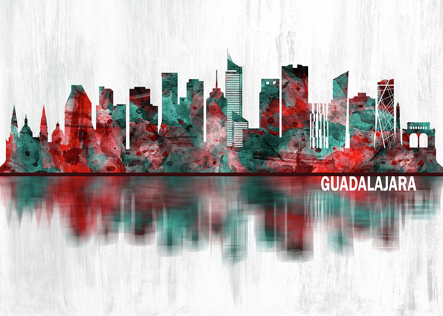 Guadalajara Mexico Skyline Mixed Media by Towseef Dar