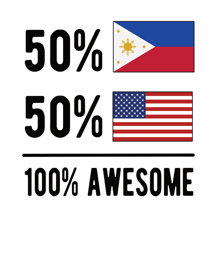 Half Filipino Half American Flag Philippines USA Digital Art By Madeby ...