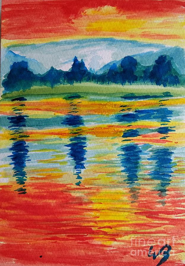 Hamlin Lake Painting by Walt Brodis