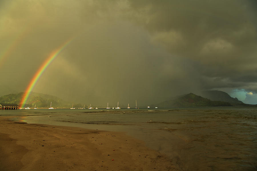 Hanalei Bay Rainbow #2 Photograph by Stephen Vecchiotti