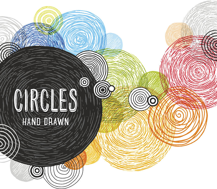 Hand Drawn Circles Background #2 Drawing by Aleksandarvelasevic