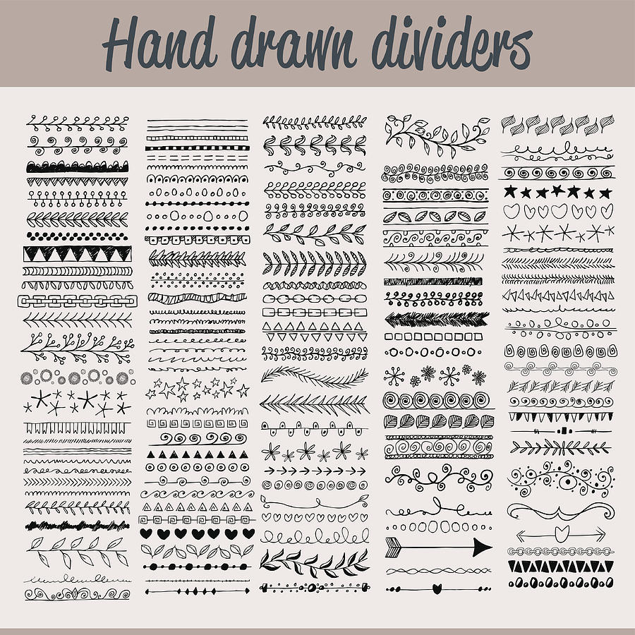 Hand drawn dividers #2 Drawing by Calvindexter