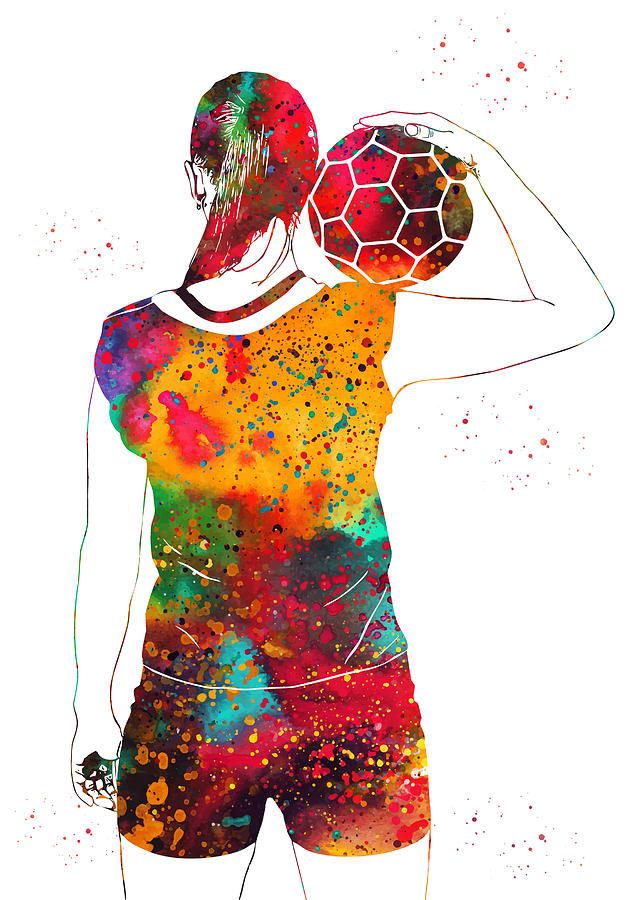 Handball Player Girl Digital Art by Erzebet S - Fine Art America