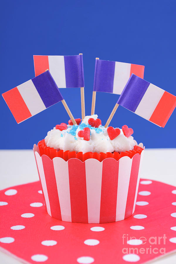 Happy Bastille Day cupcake.  #2 Photograph by Milleflore Images
