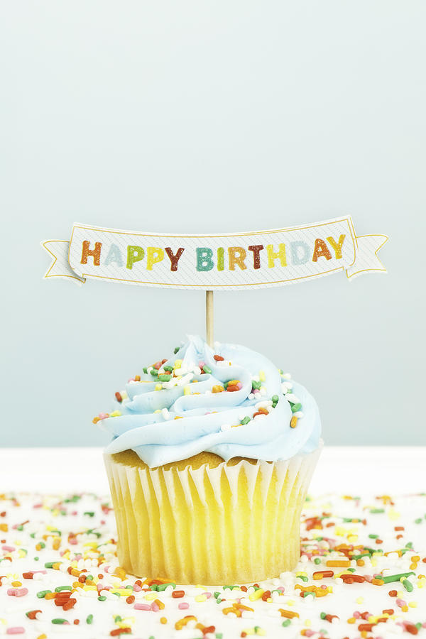 Happy Birthday Cupcake #2 Photograph by CatLane